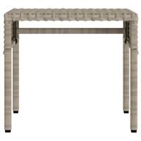 Ligbed met luifel en tafel poly rattan lichtgrijs - thumbnail