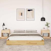 Bedframe zonder matras 135x190 cm massief hout eiken - thumbnail
