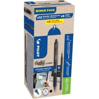 Pilot Frixion Ball Clicker, 12 rollers en 6+6 vullingen 0,7 mm, zwart - thumbnail