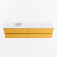 MONDIAZ VICA 190cm badmeubel onderkast Ocher 4 lades. Wastafel MOON links zonder kraangat, kleur Talc. - thumbnail