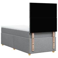 Boxspring met matras stof lichtgrijs 80x200 cm - thumbnail
