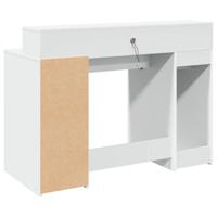 Bureau met LED-verlichting 120x55x91 cm bewerkt hout wit - thumbnail