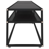 Tv-meubel 220x40x40,5 cm gehard glas zwart - thumbnail