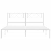 Bedframe met hoofdbord metaal wit 120x190 cm - thumbnail