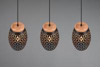 Trio Zwart goude hanglampBidar 3-lichts - R31573080 - thumbnail