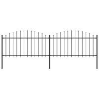 Tuinhek met speren bovenkant (1,25-1,5)x3,4 m staal zwart - thumbnail