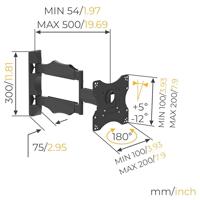 TV houder Nanook Full Motion Tilt 43" 19" - thumbnail