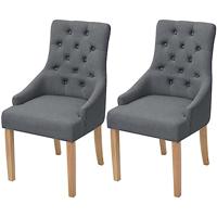 Eetkamerstoelen 2 st stof donkergrijs - thumbnail