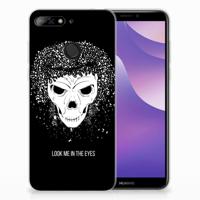 Silicone Back Case Huawei Y6 (2018) Skull Hair - thumbnail