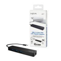 LogiLink UA0313 interface hub USB 3.2 Gen 1 (3.1 Gen 1) Type-C 5000 Mbit/s Zwart - thumbnail