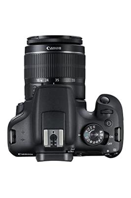 Canon EOS 2000D Kit 18-55 mm DC III Digitale spiegelreflexcamera Incl. EF-S 18-55 mm IS III lens 24.1 Mpix Zwart Optische zoeker, Met ingebouwde flitser, WiFi,