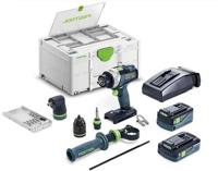 Festool TPC 18/4 4,0/5,0 I-Set QUADRIVE Accu klop-/schroefboormachine 18V 4.0/5.0Ah in Systainer - 577621 - thumbnail