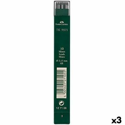 Loodvervanging voor potloden Faber-Castell Hout 3 Onderdelen 6B