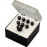 Fender bridge pin set zwart met witte stip voor westerngitaar - thumbnail