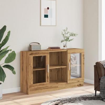 Dressoir 120x30,5x70 cm bewerkt hout artisanaal eikenkleurig