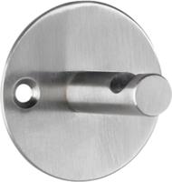 Alco al-2847 wandgarderobe zilver 1 haak incl. bevestigingsmateriaal - thumbnail