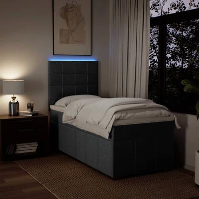 Boxspring met matras stof donkergrijs 120x200 cm - thumbnail