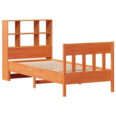 Bedframe zonder matras massief grenenhout wasbruin 120x200 cm