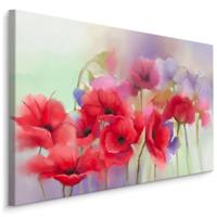 Schilderij - Kleurrijke klaprozen in waterverf (print op canvas), premium print - thumbnail