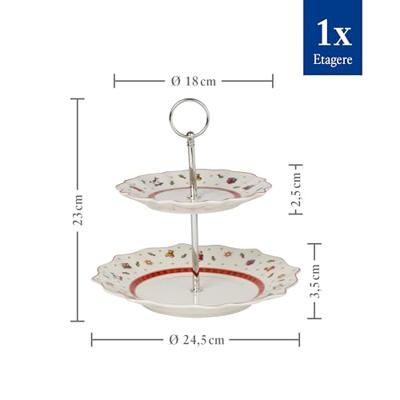 Villeroy & Boch Toy's Delight Etagère porselein 2-laags 24 cm Villeroy & Boch Toy's Delight Etagère porselein 2-laags 24 cm