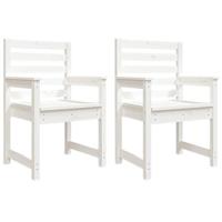 Tuinstoelen 2 st 60x48x91 cm massief grenenhout wit - thumbnail