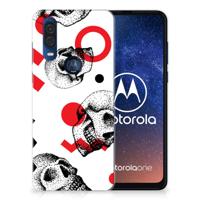 Silicone Back Case Motorola One Vision Skull Red - thumbnail