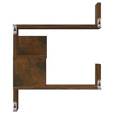 Hoekwandschap 40x40x50 cm bewerkt hout gerookt eikenkleurig - thumbnail