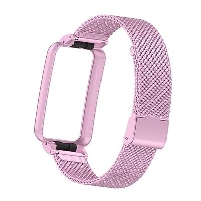 Milanese bandje met case - Lila - Xiaomi Smart band 7 Pro