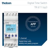 Theben 6110130 Schakelklok Digitaal Weekprogramma 2600 W IP20 Countdown-functie, Stopwatch, Toevalsfunctie - thumbnail