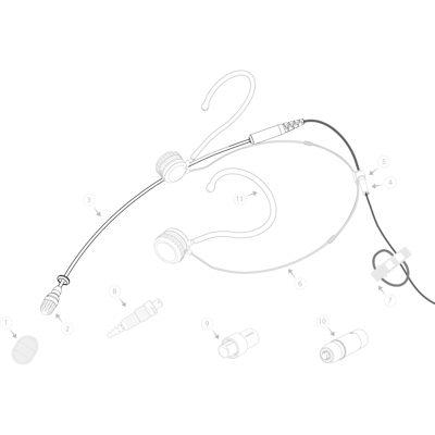 Shure RPM53T/O-MDOT headset hengelarm met connector