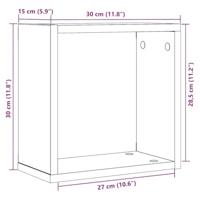 Wandschappen kubus 6 st 30x15x30 cm bewerkt hout zwart eiken - thumbnail