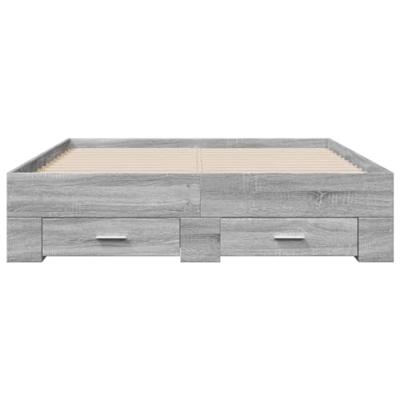 Bedframe met lades bewerkt hout grijs sonoma eiken 140x190 cm