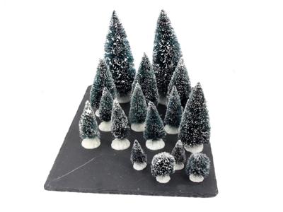 Mini everlands kunstkerstboompjes pak a 16 stuks
