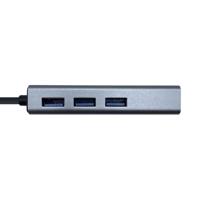 AISENS - A109-0396 USB3.1 Gen1 USB-C naar Gigabit Ethernet 10/100/1000 Mbps + Hub 3xUSB3.0, grijs, 15 cm - thumbnail