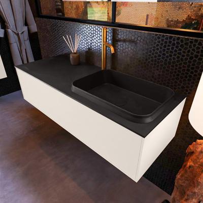 Badkamermeubelset Mondiaz Erin 120 cm met 1 Lade met RIDGE Wastafel Rechts Urban met 1 kraangat Greeploos Mat Linen Badkamermeubelset Mondiaz Erin 120 cm met 1 Lade met RIDGE Wastafel Rechts Urban met 1 kraangat Greeploos Mat Linen