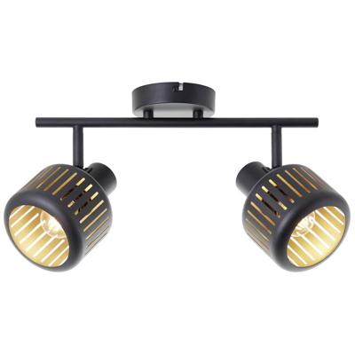 Brilliant 2-lichts plafondlampTyas zwart met goud - 99942/86