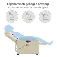Massagestoel verstelbaar elektrisch kunstleer crèmekleurig - thumbnail