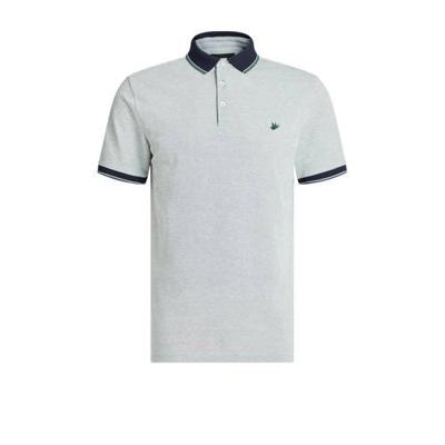 WE Fashion slim fit polo met contrastbies ivy green