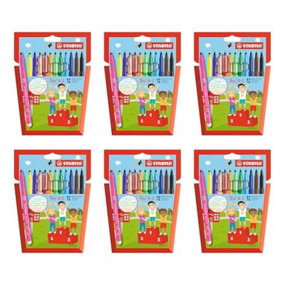 Set Viltstiften Stabilo Trio AZ Multicolour (6 Stuks)