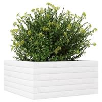 Plantenbak 50x50x23 cm massief grenenhout wit - thumbnail