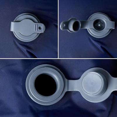 VidaXL Kampeermatras met kussen opblaasbaar 1-persoons marineblauw