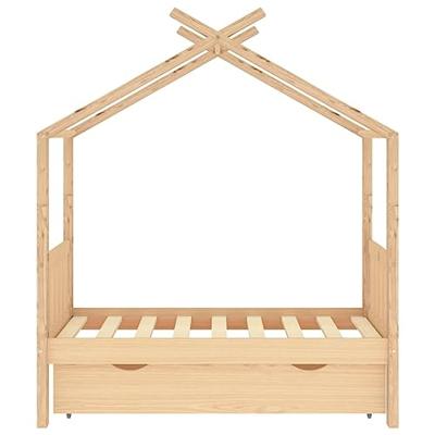Kinderbedframe met lade massief grenenhout 70x140 cm