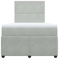 Boxspring met matras fluweel lichtgrijs 120x200 cm - thumbnail