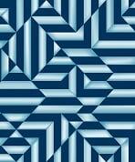 Dutch Wallcoverings Behang Galactik Ruit/Streep Blauw L858-01