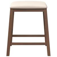 Barstoelen met kussens 2 st massief hout rubber bruin - thumbnail