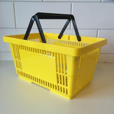 Winkelmandje geel BIG met 2 handgrepen