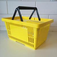 Winkelmandje geel BIG met 2 handgrepen - thumbnail