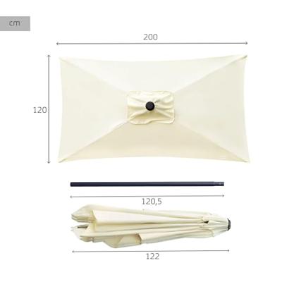 Parasol Aktive 200 x 235 x 120 cm Aluminium Crème