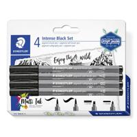 Staedtler Viltstift Intense Black 37 BK4-1 Zwart 1 mm, 2 mm 4 stuk(s) - thumbnail