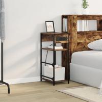 Nachtkastje met lade Gerookt eiken 40 x 27 x 76 cm Bewerkt hout - thumbnail